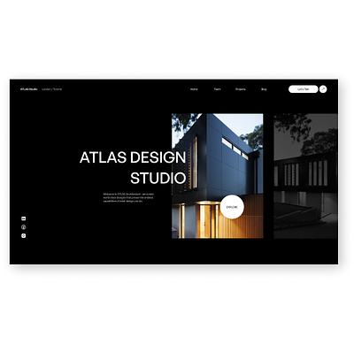 Atlas Design Studio Concept architecture architecture website darkmode design interior design minimalist