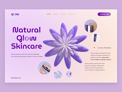 Skincare Website 3d animation motion graphics ui uiux web web design webdesign