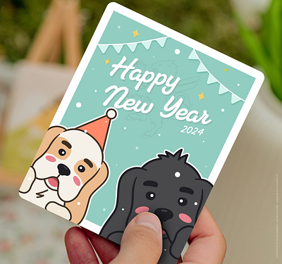 Happy New Year 2024 ! branding design happy new year illustration mascot new year vector