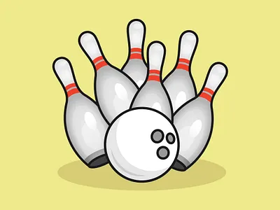 Bowling Flat Illustration fun game illustration retro sport