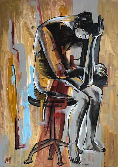 NOTĚPIC ...., akryl na plátně, 70 x 50 cm, Zdeněk Duroň 2023