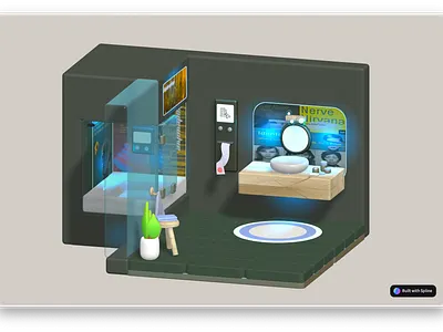 Futuristic - Advertisement in the bathroom 3d bathroom clay future futuristic motion graphics spline
