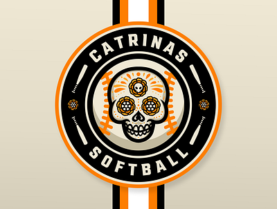 CATRINAS SOFTBALL Logo baseball logo branding design esport esportlogo gamer gaming illustration logo mascot softball logo sport sport logo sports