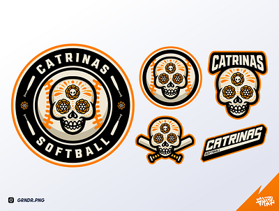 CATRINAS SOFTBALL Logo baseball logo branding design esport esportlogo gamer gaming illustration logo mascot softball logo sport sport logo sports