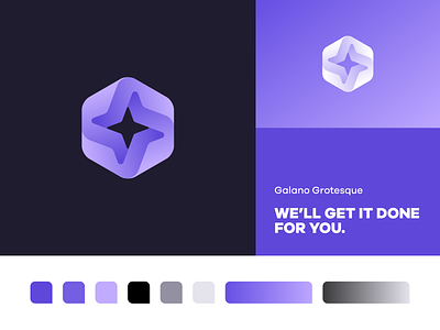 Branding for Unnamed Project brand branding design gradient hexagon identity logo mark purple symbol