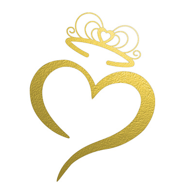 Heart Crown Clipart Golden