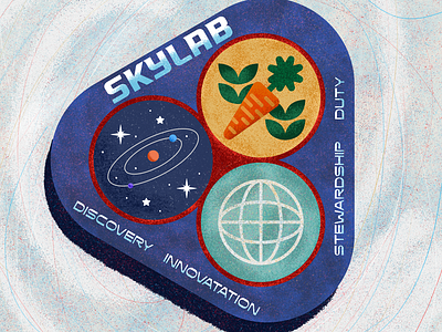 Skylab badge graphic design illustration retro space