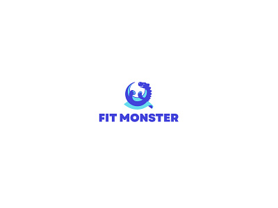 Fitness logo design athlete blue branding corporate design dinosaur fit fitness funny graphic design healthy lifestyle identity illustration logo logotype monster sport symbol vector yoga