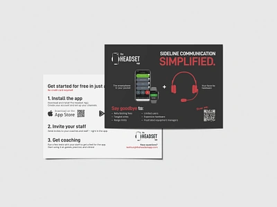 Handout/Mailer Design - The Headset App branding design mailer postcard print