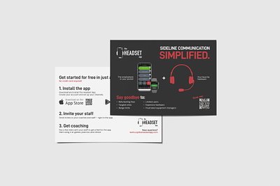 Handout/Mailer Design - The Headset App branding design mailer postcard print