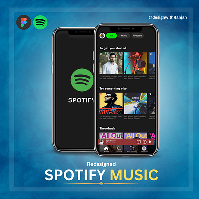 Spotify Music - Redesigned app app design figma design graphic design spotify music spotify music ui design ui