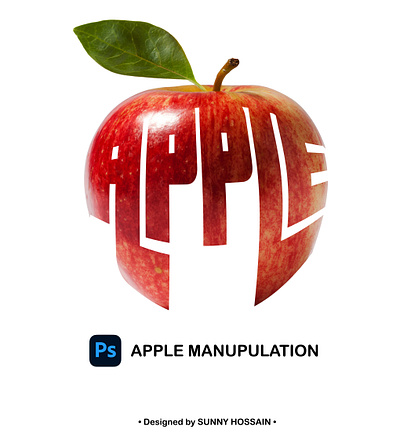 Apple Text effect Manipulation designer eco designer effect graphics design manipulation photoshop text ui
