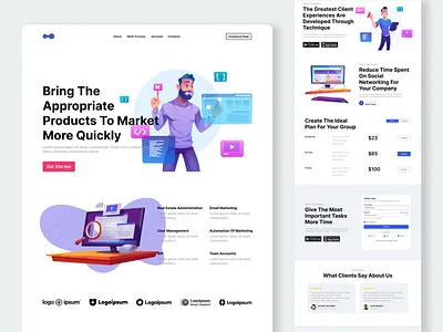 Digital Marketing Landing Page animation app branding design digital marketing graphic design illustration iphone app design landing page landing page design logo marketing motion graphics ui ui design ui kit ux ux design website website design