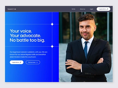 Marshall & Cole - Lawyers Website blue color design gradient landing page law lawyers legal shapes typography ui web design website