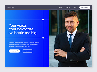 Marshall & Cole - Lawyers Website blue color design gradient landing page law lawyers legal shapes typography ui web design website