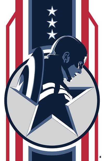 Captain America adobe illustrator color theory design graphic design illustration illustrator layout minimalism poster design vector vector graphics