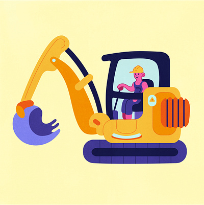 Construction Worker cute illustration illustration illustration design