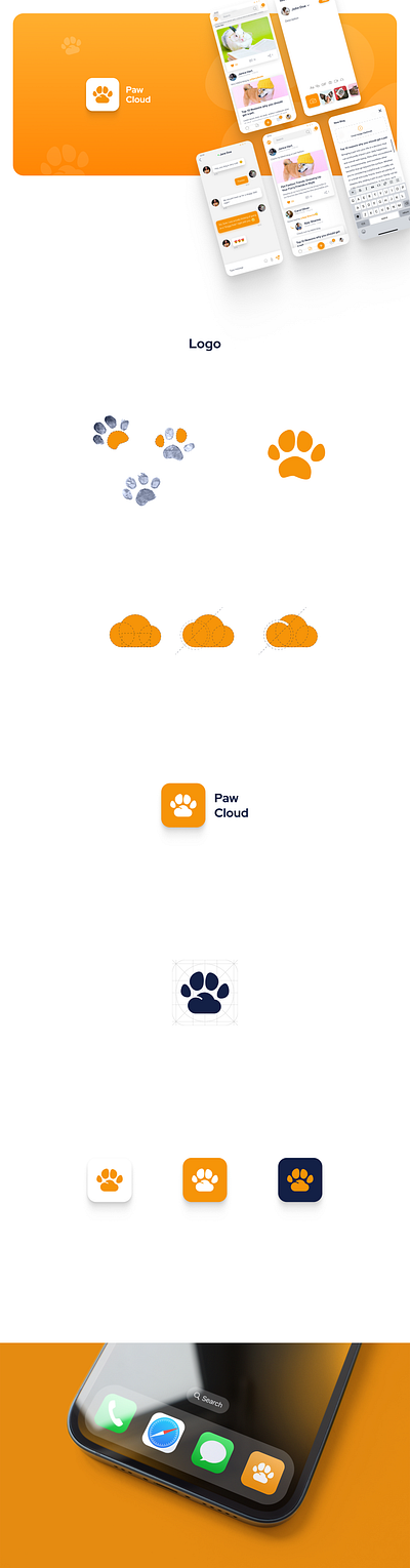 A Social Media app dedicated to pet owners branding design logo ui ux