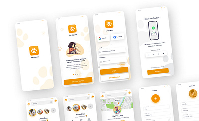 A Social Media app dedicated to pet owners branding design logo ui ux