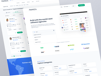 Agency and Talent hiring platform agency brief design developer hiring marketplace profile search talent ui ux vendor web app