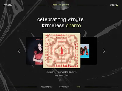 Needle&groove - vinyl store concept concept design figma homepage music musicstore typography vinyl webdesign