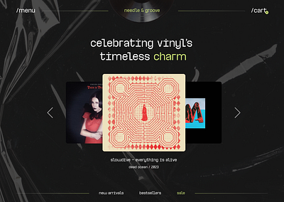 Needle&groove - vinyl store concept concept design figma homepage music musicstore typography vinyl webdesign