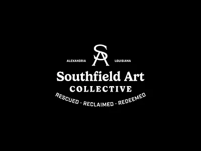Southfield Art Collective - Full Badge a alexandria art badge brand branding collective icon identity logo louisiana minimal monogram s sa south southfield