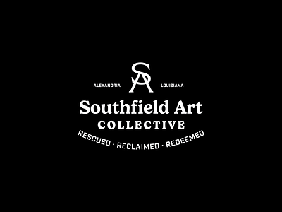 Southfield Art Collective - Full Badge a alexandria art badge brand branding collective icon identity logo louisiana minimal monogram s sa south southfield