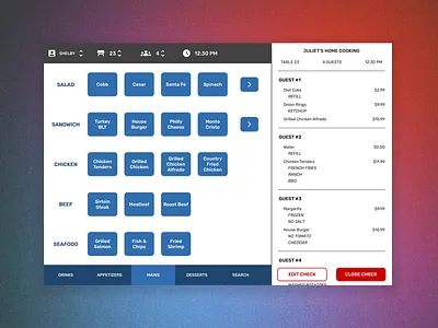 Daily UI - 043 Food Menu app daily ui design food tablet ui ui design user experience ux ux design
