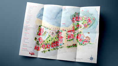 Illustrated Map Eden Rock St Barth // Illustration graphic design illustration