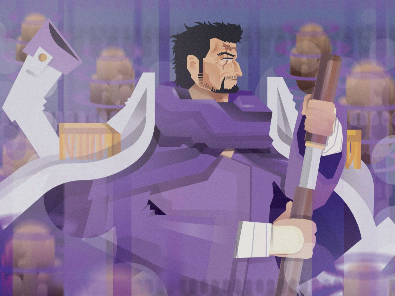 Admiral Fujitora admiral flat fujitora illustration issho one piece vector vector illustration