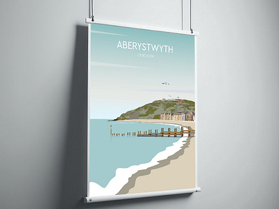 Aberystwyth. retro color travel poster design graphic design poster poster design retro retro poster travel travel poster travels vintege