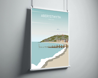 Aberystwyth. retro color travel poster design graphic design poster poster design retro retro poster travel travel poster travels vintege