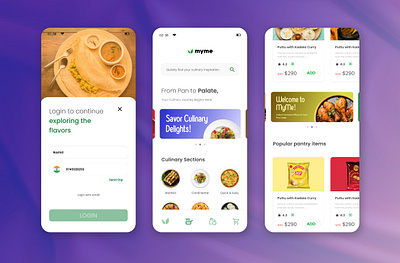 Mymemeal food app UI UX Design branding design illustration rashfolio typography ui ux