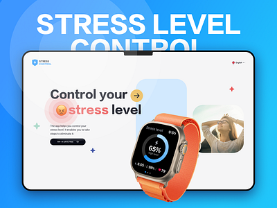 Stress control app app apple watch breathing flat health health tech light meditation mental panic attack statistic stress ui ux
