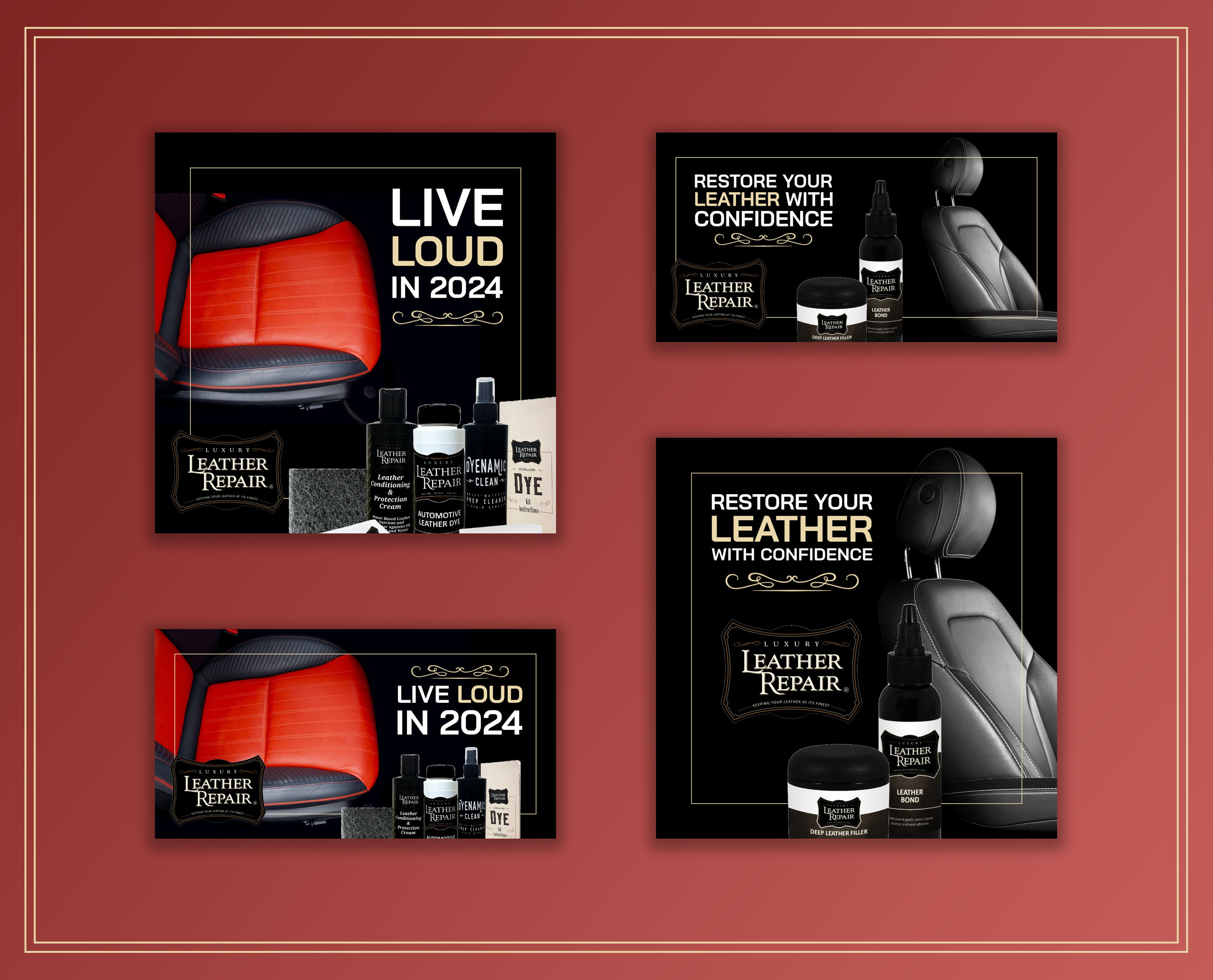 Luxury Leather Repair PMAX Ads advertising digital design display ads google ads graphic design pmax ads ppc marketing remarketing ui ux