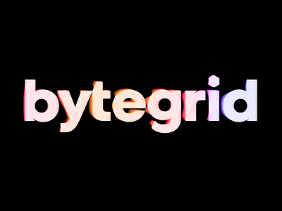 Bytegrid Logo byte glyphs grid hosting infrastructure lettering letters logo logotype typesetting