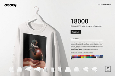 Gildan 18000 Sweatshirt Mockup Set creator custom customizable design designed generator mock ups mockups pattern patterns personalized printed smart object surface template templates