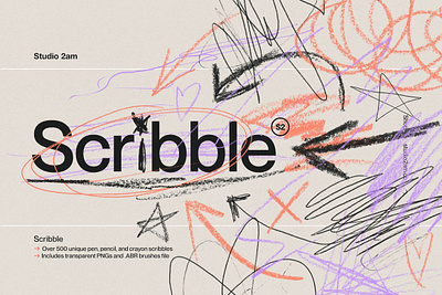 Scribble - 500+ lines, shapes + more crayon dirty font marker pen pencil scribble scribbles texture