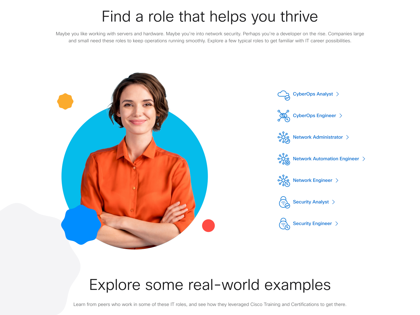 Cisco Job Roles Page by Jorge on Dribbble