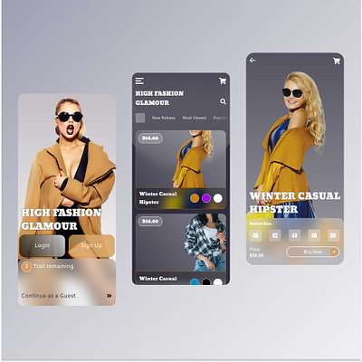 Fashion Ecommerce Mobile Application app branding graphic design mobile ui website