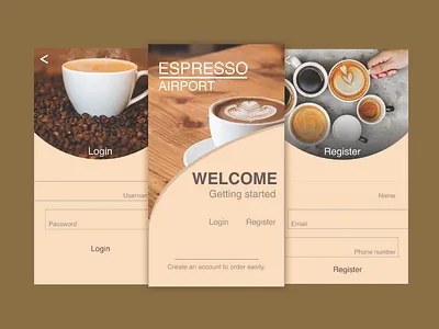 Airport Coffee Mobile App design graphic design ui ux