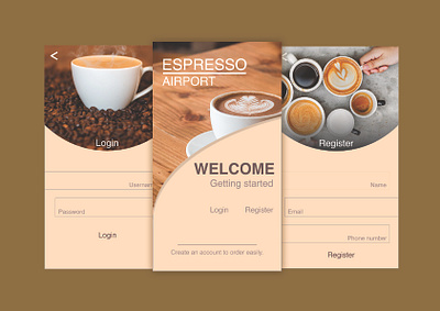 Airport Coffee Mobile App design graphic design ui ux