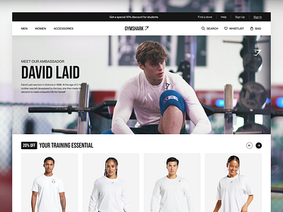 GYMSHARK [Redesign] - E-Commerce cloth e commerce fitness gym gymshark marketplace men shopp sport ui ux web web design website