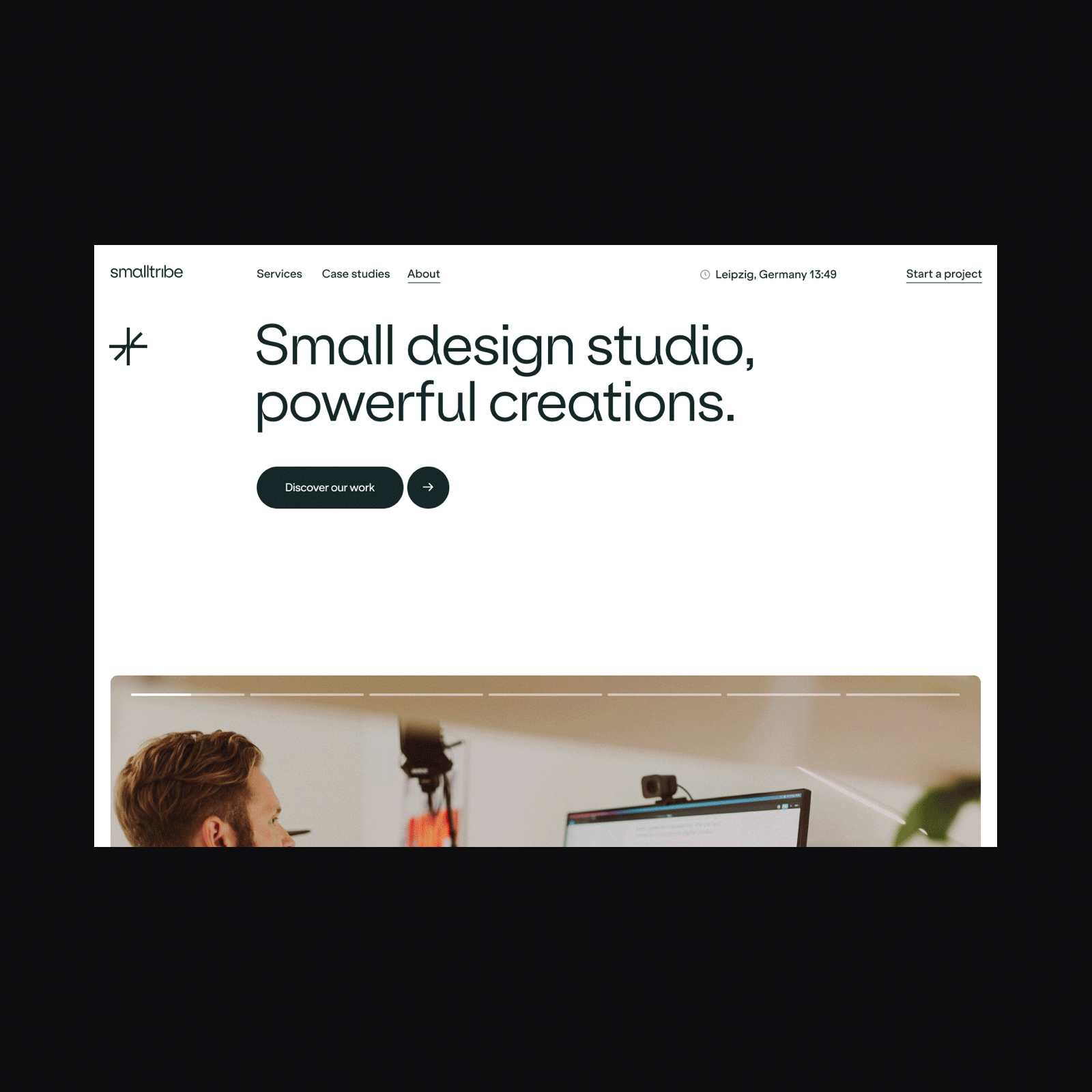 Smalltribe About page about agency design landing site studio team ui ux