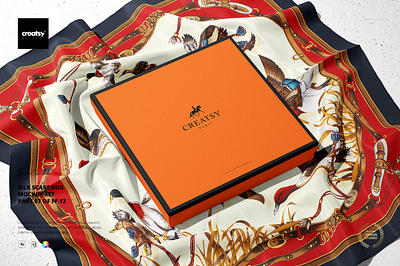 Silk Scarf Box Mockup Set 07FFv.12 creatsy mock up mock ups mockup mockups template templates