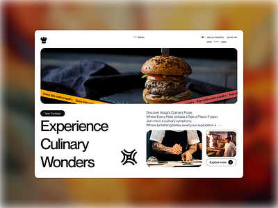 Culinary Pulse hero section landing page ui ui design web design website design