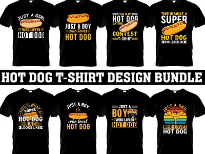hot dog t-shirt design bundle hotdogs