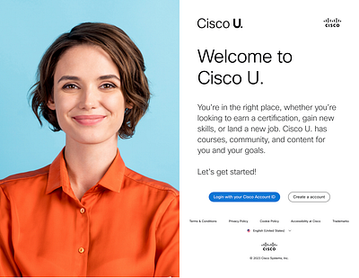 Cisco U. Login In Page landing login signup ui ux visual