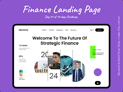 Finance Landing Page Ui/ Recreational Ui app branding dailyui design graphic design illustration landing page ui learning logo recreating ui typography ui ui challenge ui design ui ux